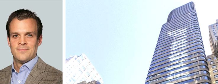 CBRE's Neil King (top), Anthony Dattoma, and 2 Grand Central Tower.