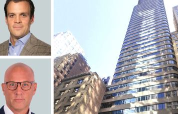 CBRE's Neil King (top), Anthony Dattoma, and 2 Grand Central Tower.