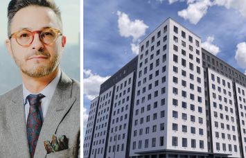 Wells Fargo's Pete Cannava and a rendering of 2868 Webster Avenue, The Bronx.
