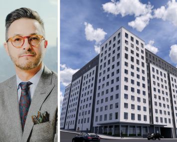 Wells Fargo's Pete Cannava and a rendering of 2868 Webster Avenue, The Bronx.