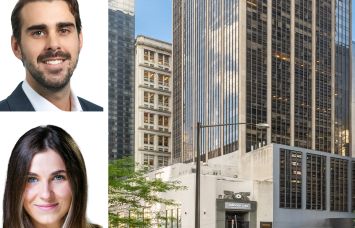 Avison Young's Peter Johnson (top) and Alexis Odgers (bottom), and 22 Cortlandt Street.