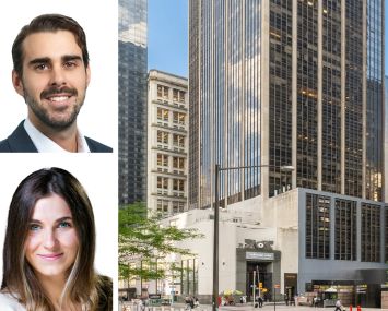Avison Young's Peter Johnson (top) and Alexis Odgers (bottom), and 22 Cortlandt Street.
