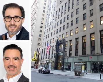 Broad Street Development's Raymond Chalmé (top) and Daniel Blanco (bottom), and 80 Broad Street.