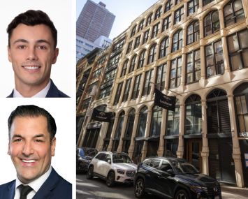 Meridian Capital Group's Bobby Ortense (top) and James Famularo (bottom), and 62 Thomas Street.