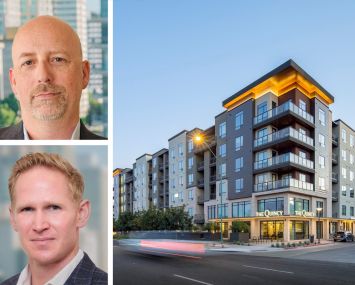 Stockdale Capital Partners' Samuel Palmer (top) and Chase Jensen (bottom), and The Quincy at Kierland in Paradise Valley, Ariz.