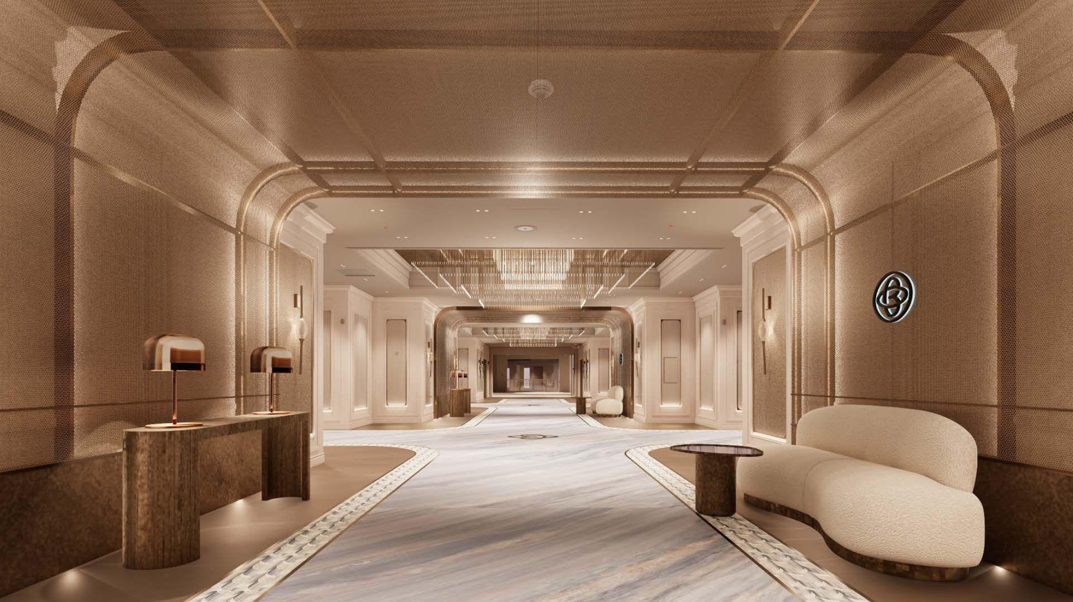 A rendering of the planned renovations to World of Blue in East Rutherford, N.J.