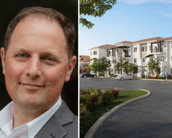 Zachary Streit of Priority Capital Advisory and a rendering of the first phase of Blosser Ranch in Santa Maria, Calif.