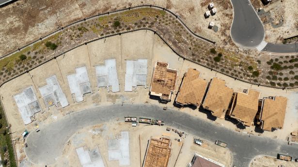 New home construction at the Portola Springs development in Irvine, Calif.