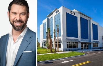 1673 Meathe Drive, one of the two buildings of the Turnpike Logistics Center in West Palm Beach Fl. and Sean Dalfen, President and Chief Investment Officer at Dalfen Industrial.