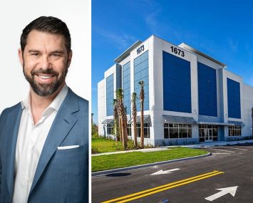 1673 Meathe Drive, one of the two buildings of the Turnpike Logistics Center in West Palm Beach Fl. and Sean Dalfen, President and Chief Investment Officer at Dalfen Industrial.