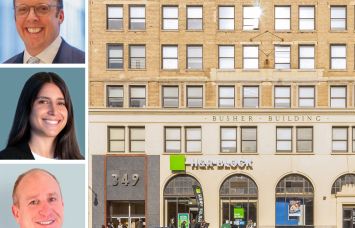 Christopher Mansfield (top), Courtney Hughson (center), and Scott Sloves of CBRE and 349 East 149th Street in The Bronx.