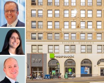 Christopher Mansfield (top), Courtney Hughson (center), and Scott Sloves of CBRE and 349 East 149th Street in The Bronx.