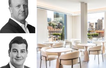 Greg Conen (top), Howard Hersch of Newmark, and an interior of 430 West Broadway.