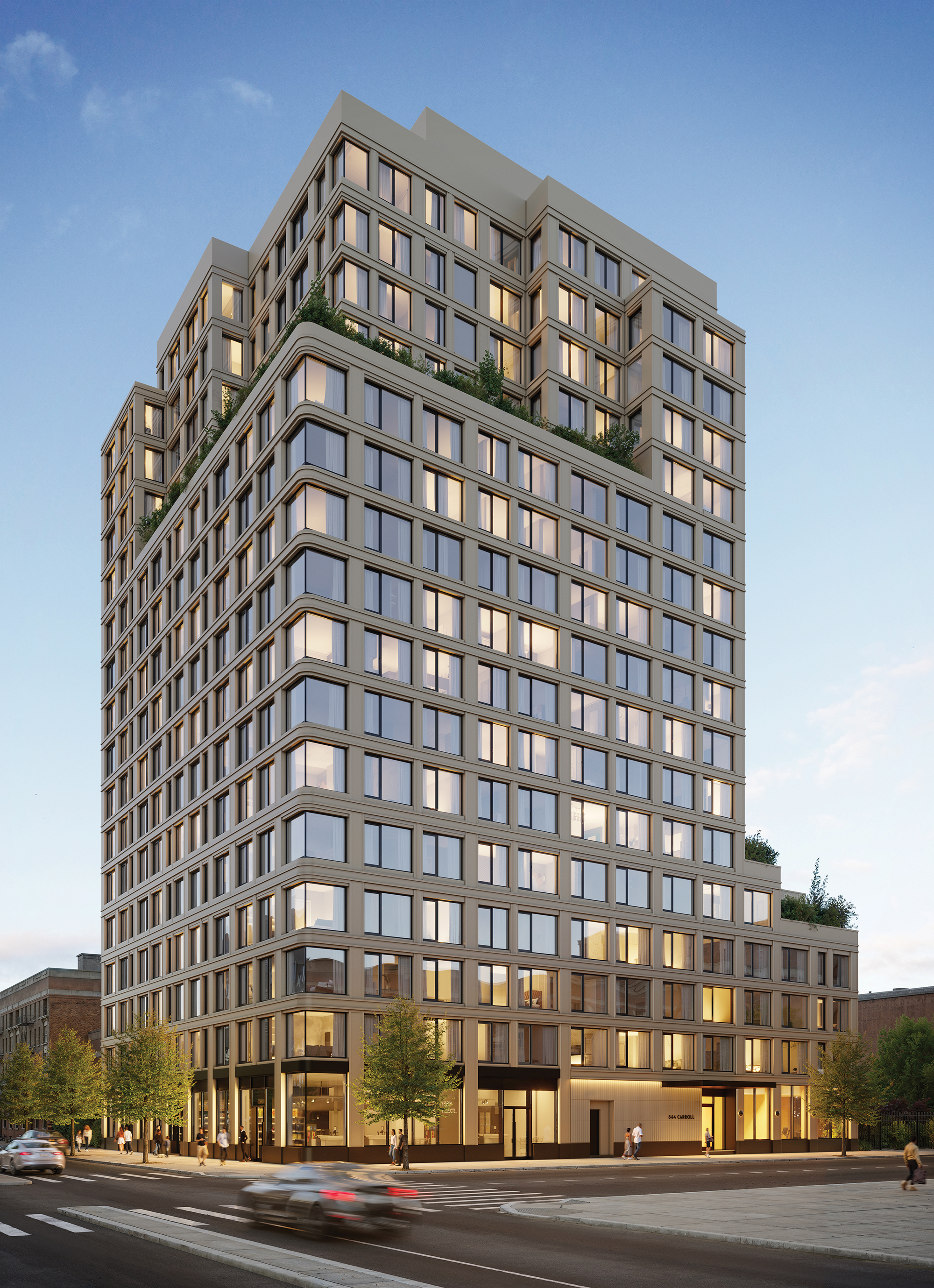 544 Carroll is a 17-story mixed-use luxury residential building.