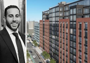 Aaron Aziz of ARA and a rendering of 72-01 Queens Boulevard, Queens.