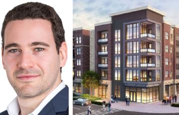 Alex Horn, managing partner at BridgeInvest, and a rendering of Freemont Frisco Apartments, Frisco, Texas.