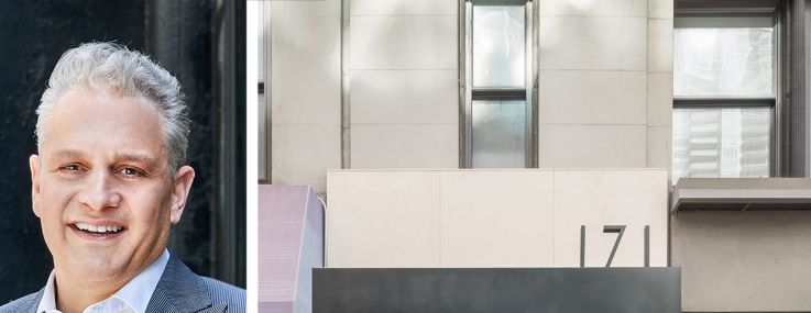 GFP Real Estate's Allen Gurevich (top) and Matthew Colavita, and 171 Madison Avenue.