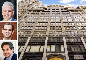 GFP Real Estate's Allen Gurevich (from top), Matthew Colavita and Matthew Mandell, and 247 West 37th Street.