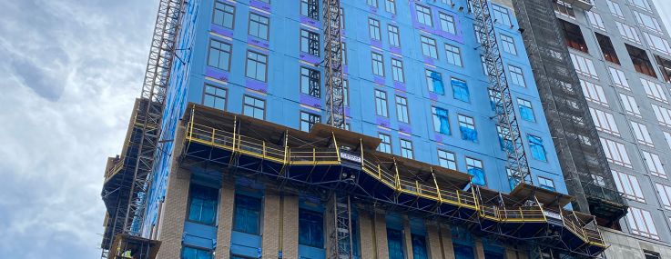 Construction on a residential building in Queens.