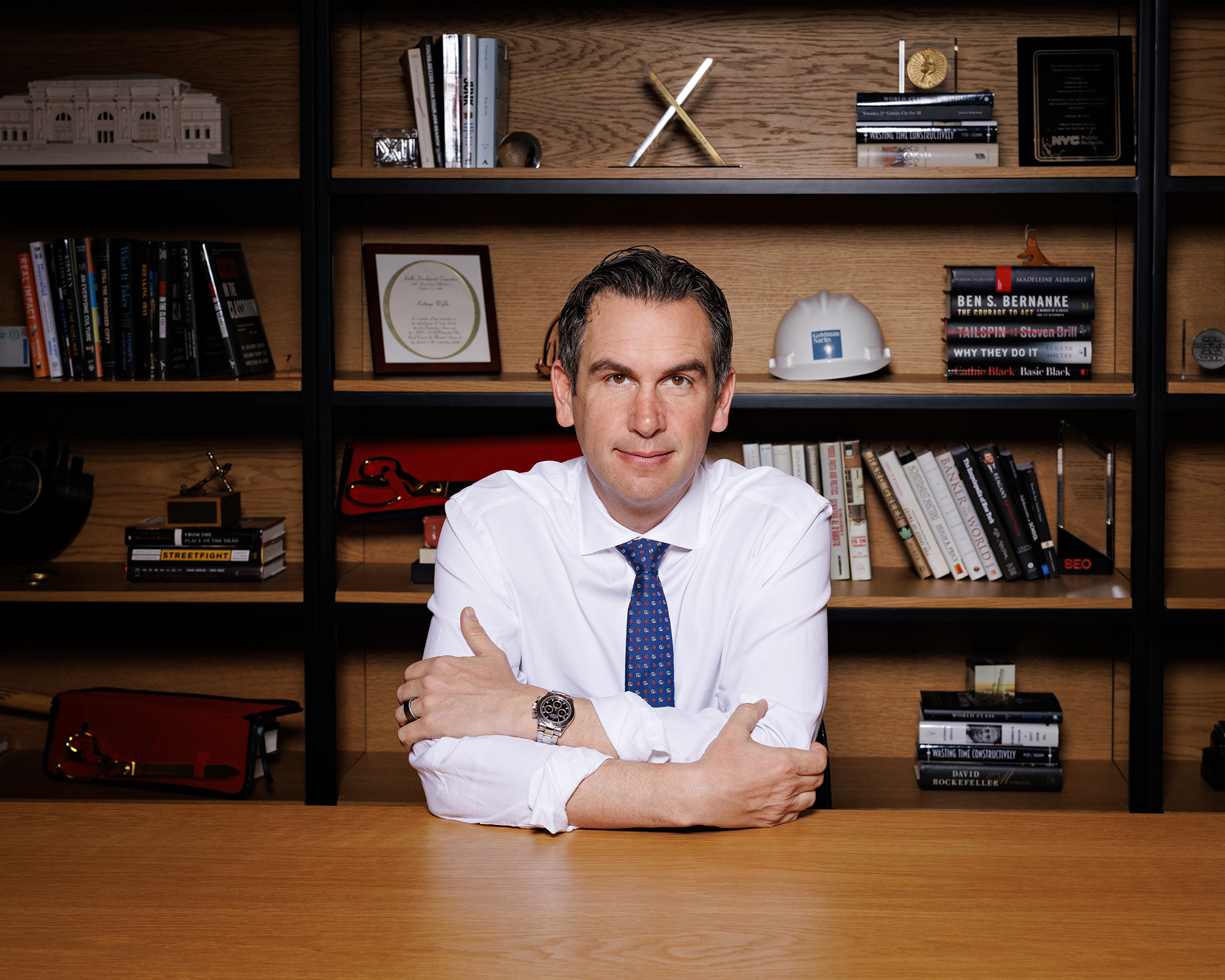 Steve Fulop, CEO of Partnership for New York City, photographed at One Battery Park Plaza.
