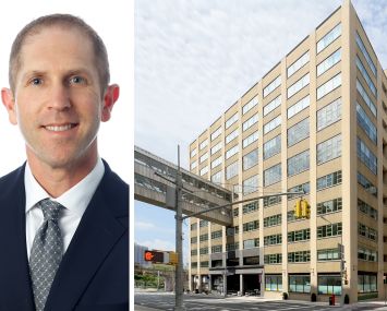 ABS Real Estate's Ben Waller and 55 Prospect Street, Brooklyn.