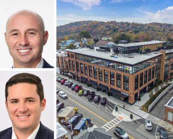 Meridian Capital Group's Brian Flax (top) and John Bianco, and Pleasantville Lofts, Pleasantville, N.Y.