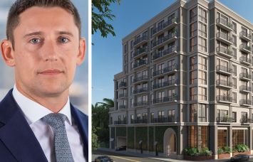 Dwight Mortgage Trust's David Scheer and a rendering of 1715 SW 37th Avenue, Coral Gables, Fla.