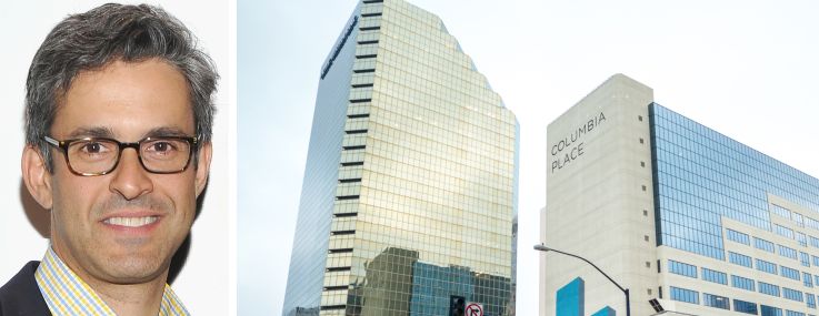 Regent Properties CEO Eric Fleiss and 1 and 2 Columbia Place in San Diego.