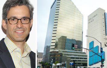 Regent Properties CEO Eric Fleiss and 1 and 2 Columbia Place in San Diego.