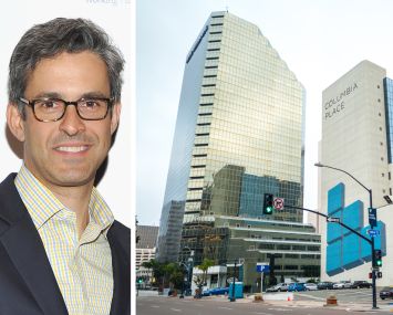 Regent Properties CEO Eric Fleiss and 1 and 2 Columbia Place in San Diego.