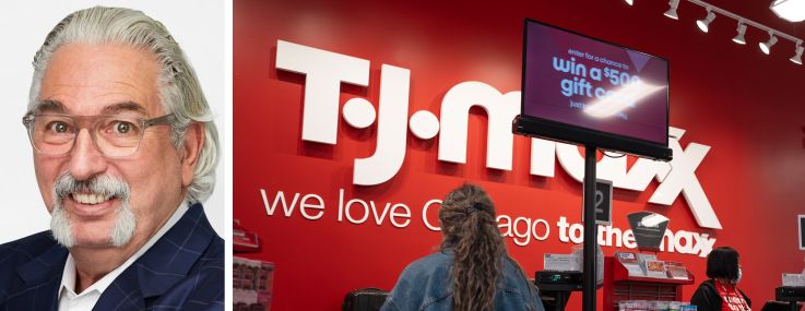 Empire State Realty Trust's Fred Posniak and a TJ Maxx store.