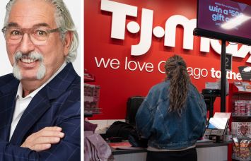 Empire State Realty Trust's Fred Posniak and a TJ Maxx store.