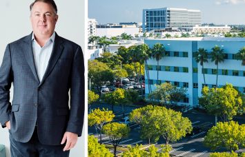 Zom Living's Greg West and the Westside Plaza complex in Doral, Fla.