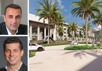 BH Group's Isaac Toledano (top), PEBB Enterprises' Ian Weiner and a rendering of The Eclipse in Boca Raton, Fla.