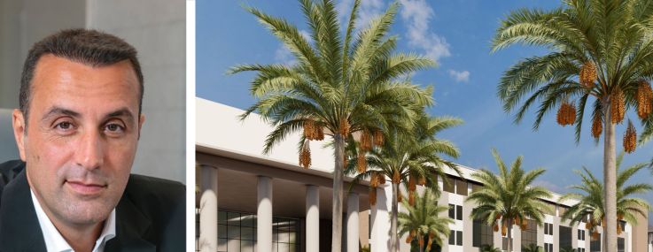 BH Group's Isaac Toledano (top), PEBB Enterprises' Ian Weiner and a rendering of The Eclipse in Boca Raton, Fla.
