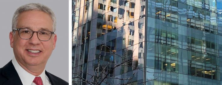 Cushman & Wakefield’s Josh Kuriloff (top) and Matthias Li, and 1140 Avenue of the Americas.