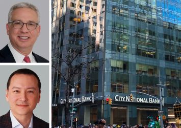 Cushman & Wakefield’s Josh Kuriloff (top) and Matthias Li, and 1140 Avenue of the Americas.