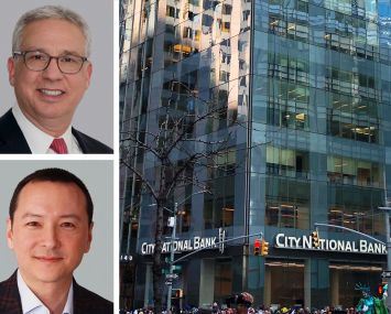 Cushman & Wakefield’s Josh Kuriloff (top) and Matthias Li, and 1140 Avenue of the Americas.