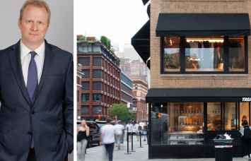 REBNY's Keith Decoster and pedestrians walking past a store in Soho.