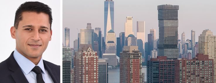 Veris Residential CEO Mahbod Nia and Veris's BLVD 425 in Jersey City, N.J.