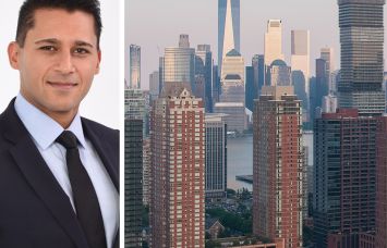 Veris Residential CEO Mahbod Nia and Veris's BLVD 425 in Jersey City, N.J.