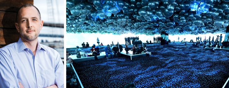 Matt Partridge, president and CEO of Seaport Entertainment Group and an exhibit at another Balloon Museum location.