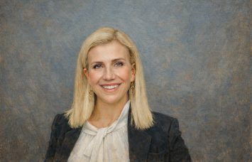 A portrait of Kristina Metzger in the style of an oil painting.