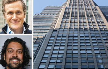 Tishman Speyer's Rob Speyer (top), Delshah Capital's Michael Shah, and CitySpire at 156 West 56th Street.