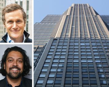 Tishman Speyer's Rob Speyer (top), Delshah Capital's Michael Shah, and CitySpire at 156 West 56th Street.