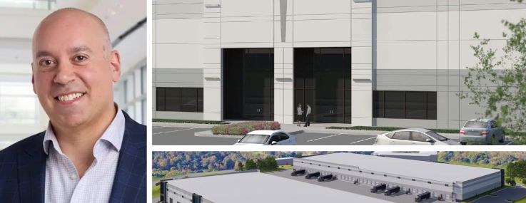 KLNB's Scott Katz, Northwoods in Sterling, Va. (top), and Lakeridge Logistics Center in Ashland, Va.