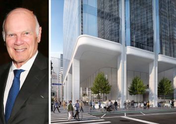 Vornado's Steven Roth and a rendering of 350 Park Avenue.