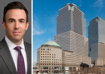 Brookfield's Zach Cohn and 225 Liberty Street (center).