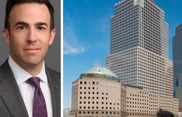 Brookfield's Zach Cohn and 225 Liberty Street (center).