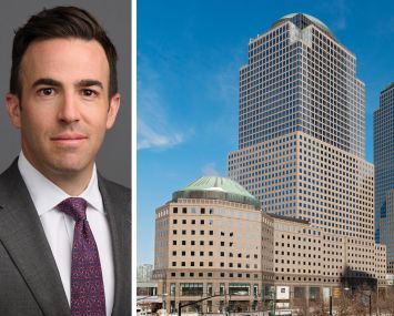 Brookfield's Zach Cohn and 225 Liberty Street (center).